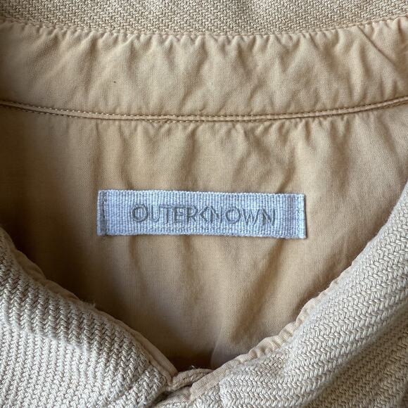 Outerknown Blanket Shirt Large Khaki Brown Heavy Cotton Workwear New York - Picture 7 of 9